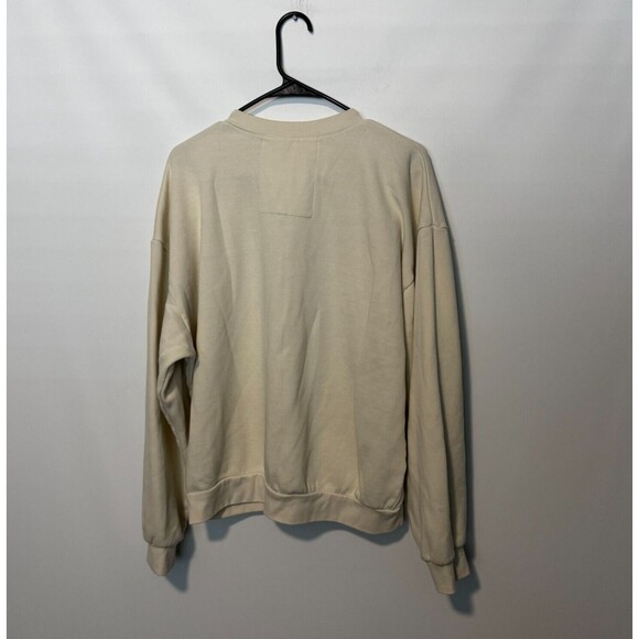 Aviator Nation Sweatshirt Unisex Vintage White Beige Medium Relaxed Crew Sweater - Picture 7 of 9